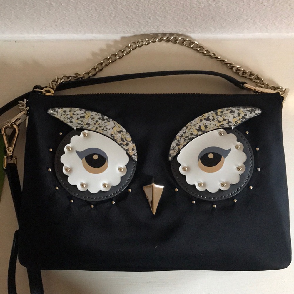 KATE SPADE owl madelyne black mini crossbody bag - Picture 3 of 6